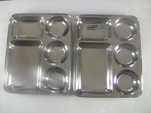 Rectangular Tray- Divided Stainless Steel Tray Set of 2 - QUALWAYS LLC