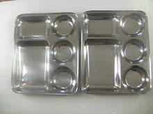 Rectangular Tray- Divided Stainless Steel Tray Set of 2 - QUALWAYS LLC