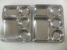 Rectangular Tray- Divided Stainless Steel Tray Set of 2 - QUALWAYS LLC