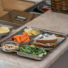 Rectangular Tray- Divided Stainless Steel Tray Set of 2 - QUALWAYS LLC