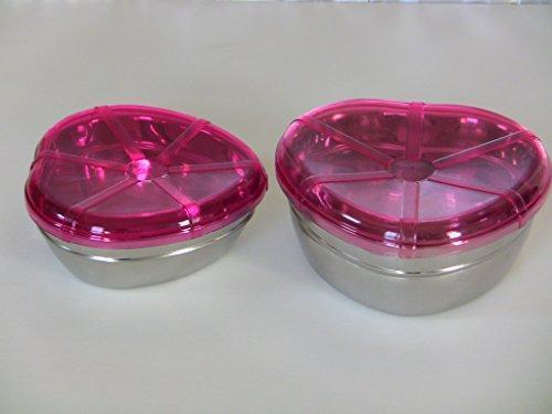 Heart Lid Stainless Steel Bowls Set of 2