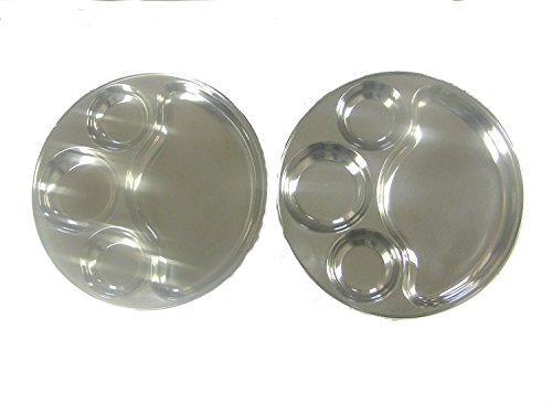Round Tray- Divided Stainless Steel Tray Set of 2