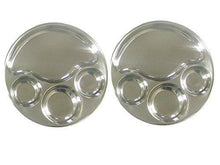Round Tray- Divided Stainless Steel Tray Set of 2 - QUALWAYS LLC