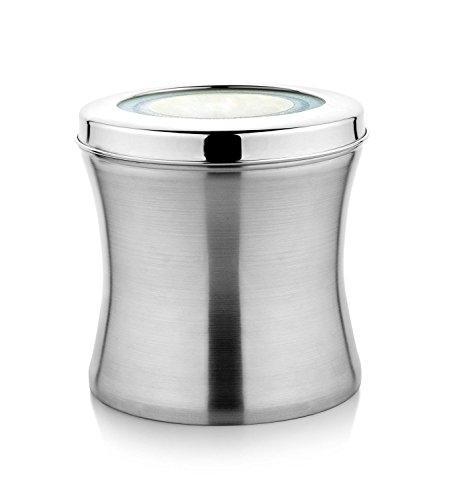 Stainless Steel Jumbo Size Belly Shaped Canisters, Canisters 4 Lb and 2 Lb