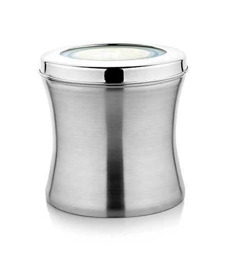 Qualways Stainless Steel Jumbo Size Belly Shaped Canisters, Canisters 4 Lb and 2 Lb (Medium)