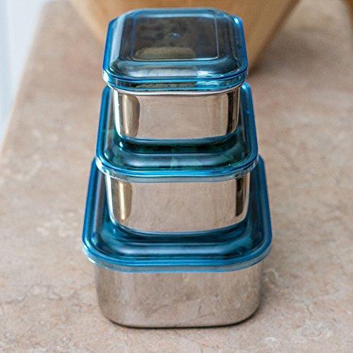 Stainless Steel Rectangular Shaped Storage Bowl Set of 3 – QUALWAYS LLC