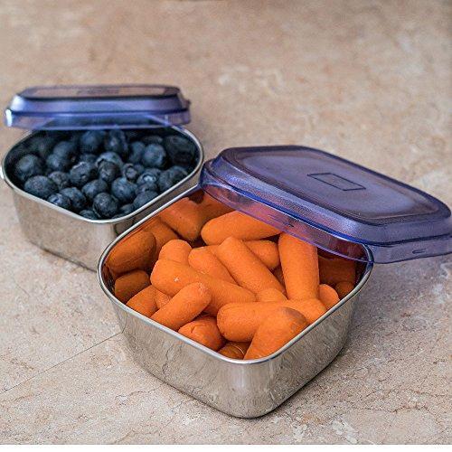 Stainless Steel 10 Oz and 6 Oz Snack Containers Set Of 2
