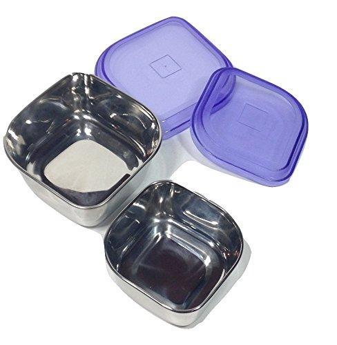 Stainless Steel 10 Oz and 6 Oz Snack Containers  Set Of 2 - QUALWAYS LLC