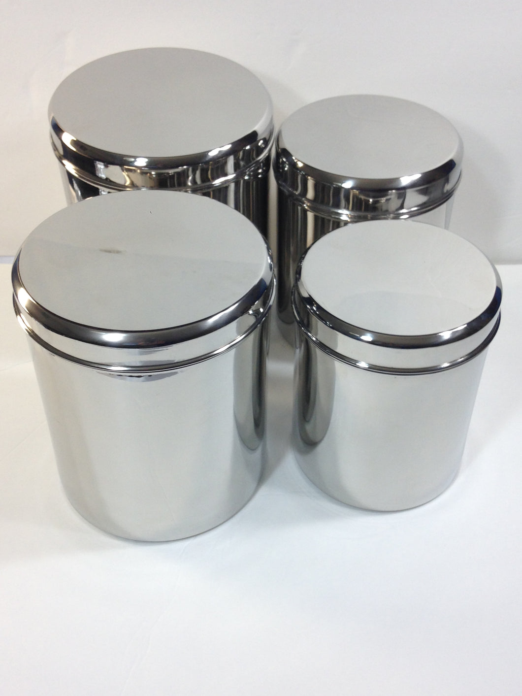 Kitchen Canister Set Stainless Steel Food Storage Flour Sugar Silver  Container
