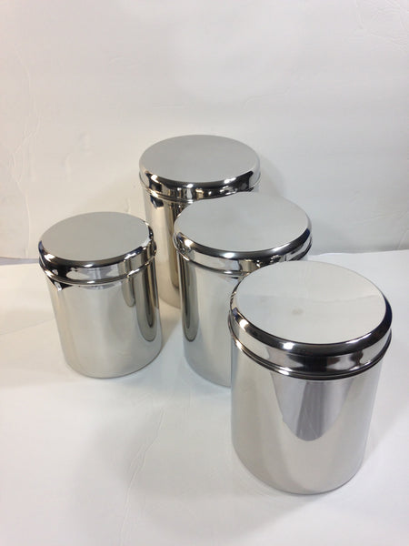 Qualways Jumbo Stainless Steel Kitchen Canister Set of 4 (Set of 4), 6.5 lb, 5 lb. 4 lb and 3 lb canister set